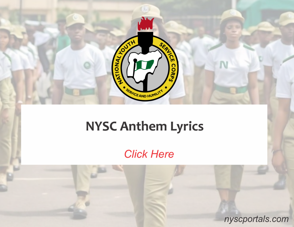 NYSC Anthem Lyrics NYSC Anthem Lyrics